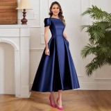 Satin Chic Slim Fit Long Evening Formal Gown Dress（Processing time need 3-6 days）
