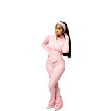 Women's Autumn Yoga Tight Fitting Sexy Long Sleeve Bell Bottom Pants Sports Set