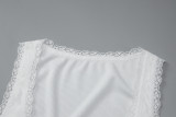 Women's Summer Fashion Slim Fit Lace Trim Strap Top
