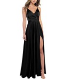 Sexy Slim Fit Strap Side Slit Long Bridesmaid Evening Gown（Processing time need 3-6 days）