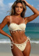 Solid Color Shell Petal Underwire Sexy Two-Piece Bikini Swimsuit