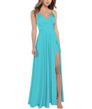 Sexy Slim Fit Strap Side Slit Long Bridesmaid Evening Gown（Processing time need 3-6 days）