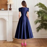 Satin Chic Slim Fit Long Evening Formal Gown Dress（Processing time need 3-6 days）