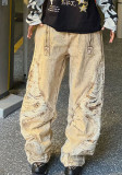 Irregular Ripped Denim Pants