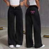 Fashion American Low Waist Loose Straight Denim Pants