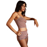 Women's Summer Sexy Slim Fit Striped Cami Top and Shorts Set