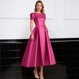 Satin Chic Slim Fit Long Evening Formal Gown Dress（Processing time need 3-6 days）