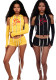 Women's Sexy Fashion Sleeve Cover Zipper Solid Casual 2-Piece Shorts Set