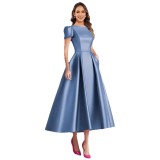 Satin Chic Slim Fit Long Evening Formal Gown Dress（Processing time need 3-6 days）