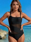 Women's Sexy Mesh Patchwork Nylon One-Piece Swimsuit