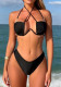 Sexy Solid Color Halter Neck Underwire Two-Piece Bikini Swimsuit