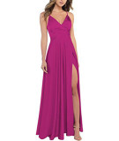 Sexy Slim Fit Strap Side Slit Long Bridesmaid Evening Gown（Processing time need 3-6 days）