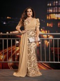 Plus Size Elegant Sequin V-Neck Short Sleeve Mother of the Bride Cocktail Party Prom Gown（Processing time need 3-6 days）