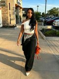 Asymmetric Waist Metal Buckle Detachable 3-Way Wear Denim Pants