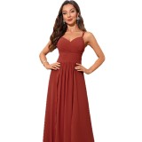 Women's Summer Chic Elegant V-Neck Chiffon Evening Formal Dress