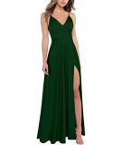 Sexy Slim Fit Strap Side Slit Long Bridesmaid Evening Gown（Processing time need 3-6 days）