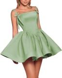 Women's Solid Color Strap Sexy Prom Evening Dress（Processing time need 3-6 days）