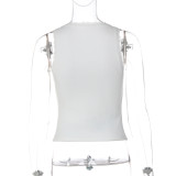 Women's Summer Fashion Slim Fit Lace Trim Strap Top