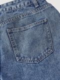 Women's High Waist Fashion Rhinestone Long Denim Jeans