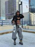 Streetwear Unique Inside-Out Big Pocket Printed Denim Pants