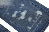 Streetwear Metal Eyelet Ink Splash Denim Pants