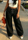 Asymmetric Waist Metal Buckle Detachable 3-Way Wear Denim Pants