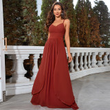 Women's Summer Chic Elegant V-Neck Chiffon Evening Formal Dress