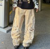 Irregular Ripped Denim Pants