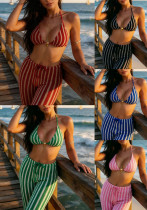 Women's Fashion Sexy Printed Halter Neck Lace-Up One-Piece Swimsuit