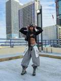 Streetwear Unique Inside-Out Big Pocket Printed Denim Pants