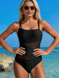 Women's Sexy Mesh Patchwork Nylon One-Piece Swimsuit