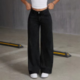 Fashion American Low Waist Loose Straight Denim Pants