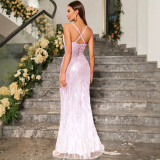Women's Summer Sequin Slim Fit Chic Halter Neck Formal Party Evening Gown