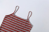 Women's Summer Sexy Slim Fit Striped Cami Top and Shorts Set