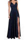 Sexy Slim Fit Strap Side Slit Long Bridesmaid Evening Gown（Processing time need 3-6 days）