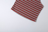 Women's Summer Sexy Slim Fit Striped Cami Top and Shorts Set