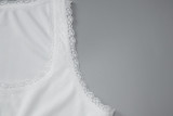 Women's Summer Fashion Slim Fit Lace Trim Strap Top