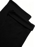 Women Ribbed Off-Shoulder Pleated Crop Top & Wide-Leg Pants Set