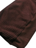 Women Ribbed Off-Shoulder Pleated Crop Top & Wide-Leg Pants Set