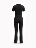 Women Casual Summer Polo-Collar Short-Sleeve Top & Pant Set