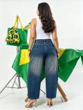 Women Rhinestone-Embellished Pockets Denim Pants