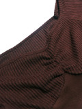 Women Ribbed Off-Shoulder Pleated Crop Top & Wide-Leg Pants Set