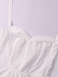 Women Summer Halter-Neck Lace-Up Sexy Backless Ruched Maxi Dress