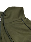 Women Spring/Autumn Casual Color-Block Patchwork Hoodie & Joggers Set