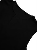 Women Elegant Casual Sleeveless V-Neck Side-Drawstring Dress