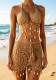 Women Crochet Shell Bikini & Skirt Beach Swimwear 3-Piece Set
