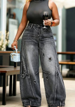 Women Distressed Denim Pants Women Distressed Denim Pants