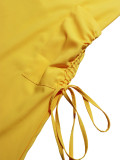 Women Elegant Casual Sleeveless V-Neck Side-Drawstring Dress