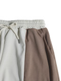 Women Spring/Autumn Casual Color-Block Patchwork Hoodie & Joggers Set