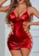 Women Satin Dress with Thong Sexy Lingerie